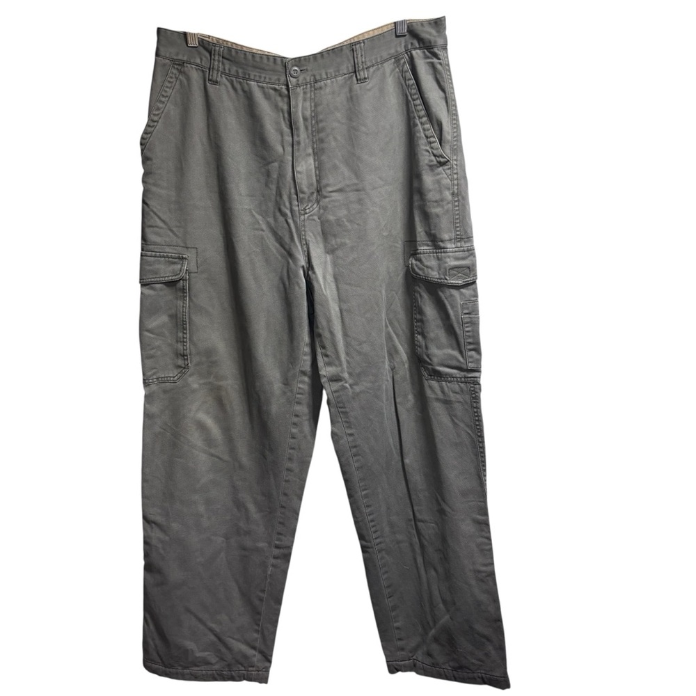 Route 66  Grey Flannel Lined Cargo Pants Straight Leg‎ Cotton Twill 38x29 #635